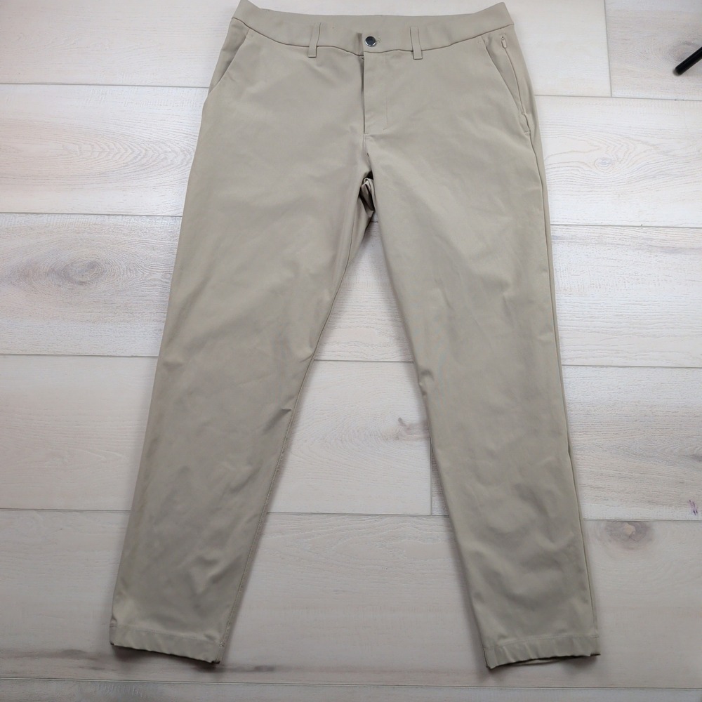 Lululemon ABC Slim Fit Pants Mens 36 Warpstreme Tan Khaki 36x30 Trousers M5AO4S